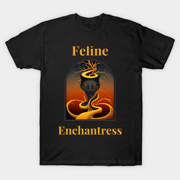 Feline Enchantress T-Shirt by TooplesArt